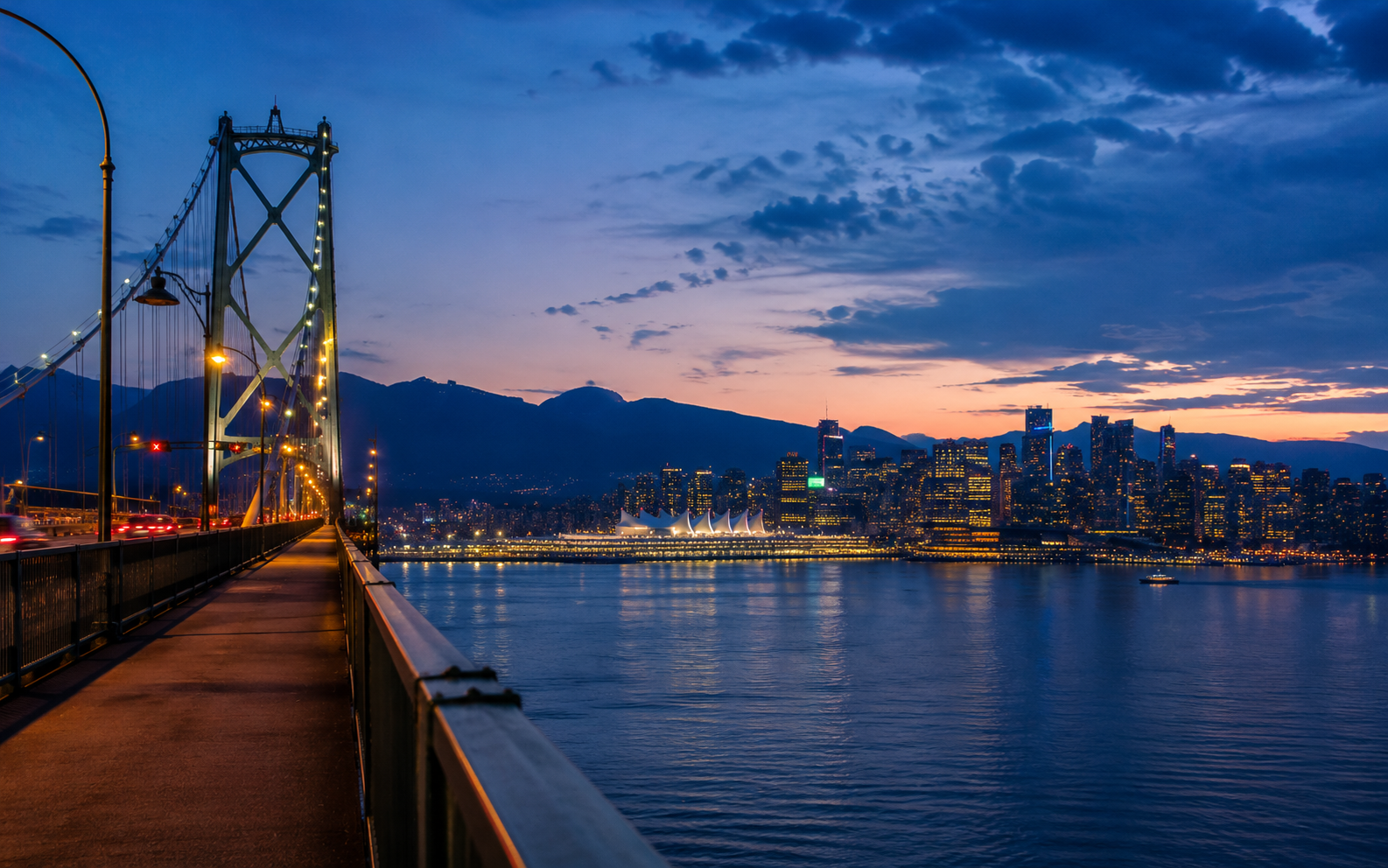 Walking across the Lions Gate Bridge